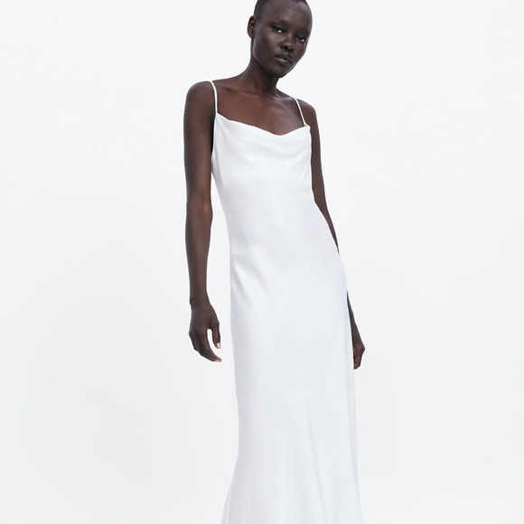 white slip dress zara